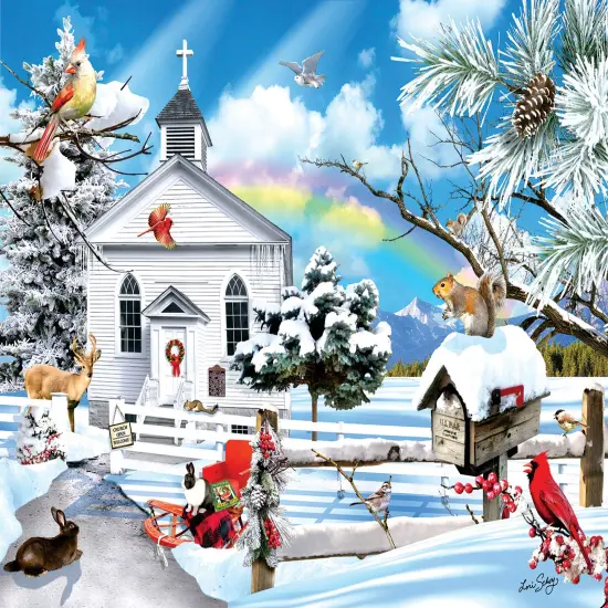 Sunsout Nature's Church 1000 pc Christmas Jigsaw Puzzle 35193 {1}