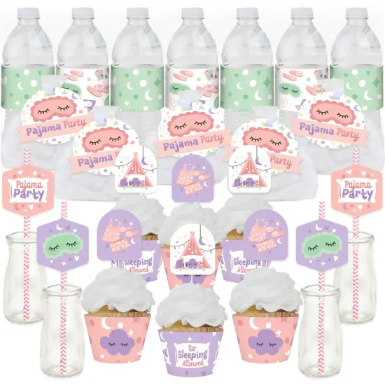 Big Dot of Happiness Pajama Slumber Party - Girls Sleepover Birthday Party Favors and Cupcake Kit - Fabulous Favor Party Pack - 100 Pieces {1}