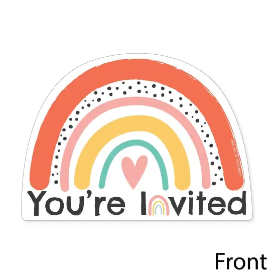 Big Dot of Happiness Hello Rainbow - Shaped Fill-In Invitations - Boho Baby Shower and Birthday Party Invitation Cards with Envelopes - Set of 12 {4}