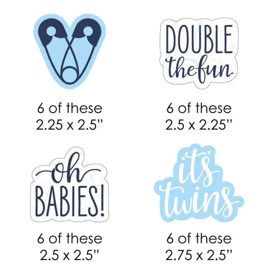 Big Dot of Happiness It's Twin Boys&nbsp; - DIY Shaped Blue Twins Baby Shower Cut-Outs - 24 Count {4}
