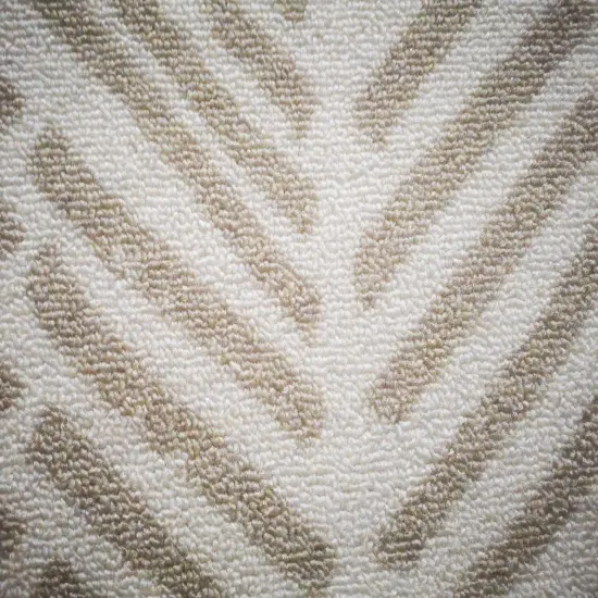 Deerlux Modern Living Room Area Rug with Nonslip Backing, Abstract Beige Chevron Strokes Pattern {3}