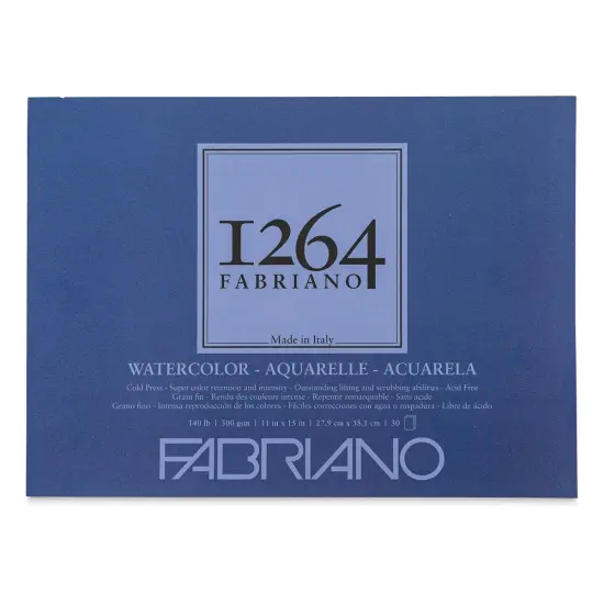 Fabriano 1264 Watercolor Pad, 11" x 15", Glue Bound, 30 Sheets, Landscape {1}