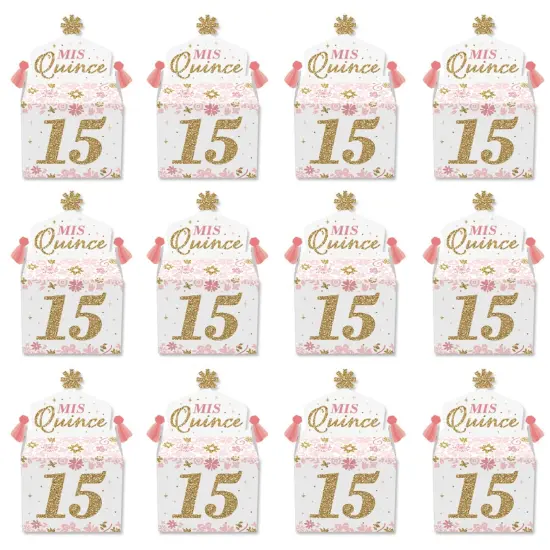 Big Dot of Happiness Mis Quince Anos - Treat Box Party Favors - Quinceanera Sweet 15 Birthday Party Goodie Gable Boxes - Set of 12 {6}