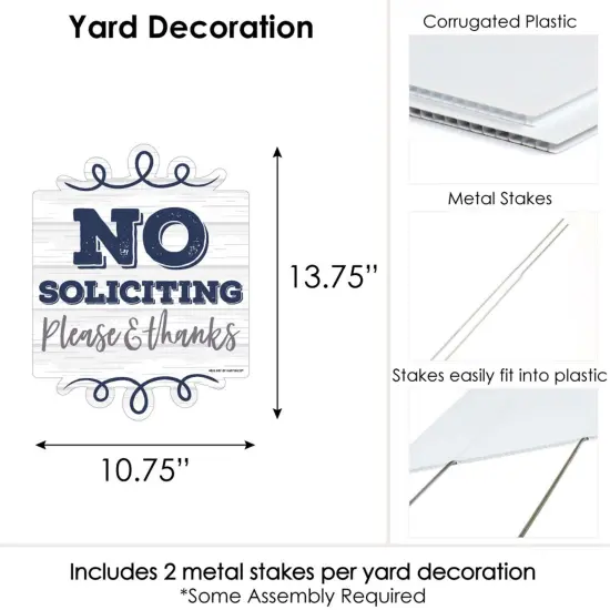 Big Dot of Happiness No Soliciting - Outdoor Lawn Sign - Yard Sign - 1 Piece {7}