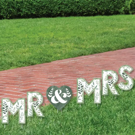 Big Dot of Happiness Boho Botanical Bride - Yard Sign Outdoor Lawn Decorations - Greenery Bridal Shower and Wedding Party Yard Signs - Mr and Mrs {3}