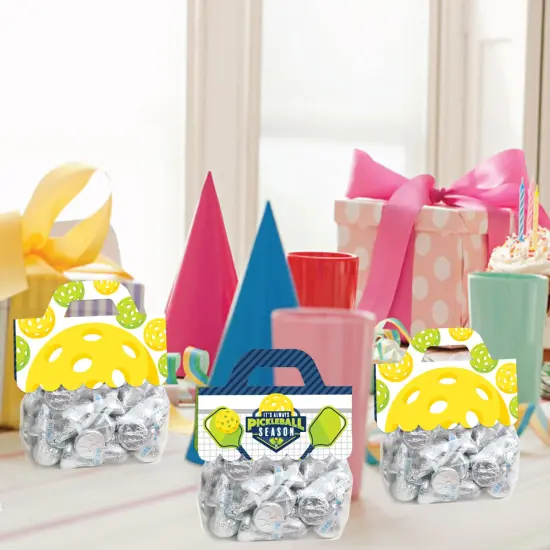 Big Dot of Happiness Let's Rally Pickleball DIY Birthday or Retirement Party Clear Goodie Favor Bag Labels Candy Bags with Toppers Set of 24 {7}