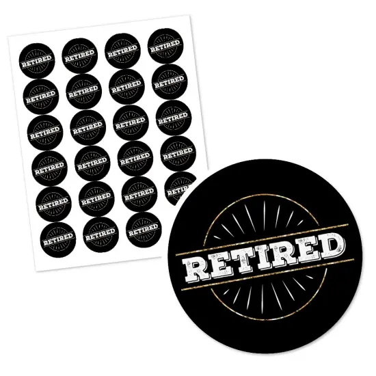 Big Dot of Happiness Happy Retirement - Retirement Party Circle Sticker Labels - 24 Count {3}