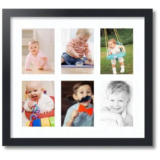 ArtToFrames Collage Photo Picture Frame with 6 - 5x7 inch Openings, Framed in Black with Over 62 Mat Color Options and Plexi Glass (CSM-3926-2041) {7}