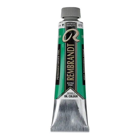 Rembrandt Artists' Oil Color - Permanent Green Deep, 40 ml tube {2}