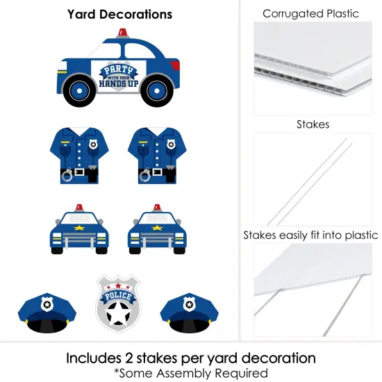 Big Dot of Happiness Calling All Units - Police - Yard Sign and Outdoor Lawn Decorations - Cop Birthday Party or Baby Shower Yard Signs - Set of 8 {6}