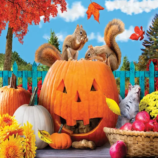 Sunsout Fall Feast 500 pc Halloween Jigsaw Puzzle 72013 {1}