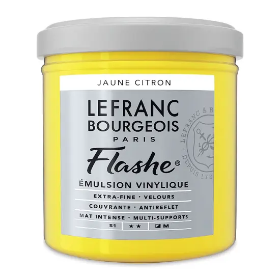Lefranc & Bourgeois Flashe Vinyl Paint - Lemon Yellow, 125 ml jar {2}
