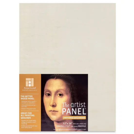 Ampersand Value Series Artist Wood Panel - 12" x 16", 1-1/2" Cradle {1}
