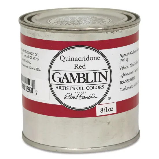 Gamblin Artist's Oil Color - Quinacridone Red, 8 oz Can {1}