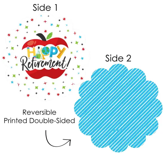 Big Dot of Happiness Teacher Retirement - Happy Retirement Party Round Table Decorations - Paper Chargers - Place Setting For 12 {4}