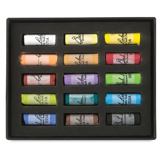 Richeson Half-Size Medium-Soft Pastel Set - Assorted Colors, Set of 15 {1}