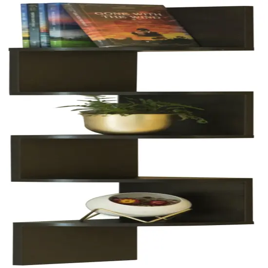 5 Tier Wall Mount Corner Shelf Black {1}