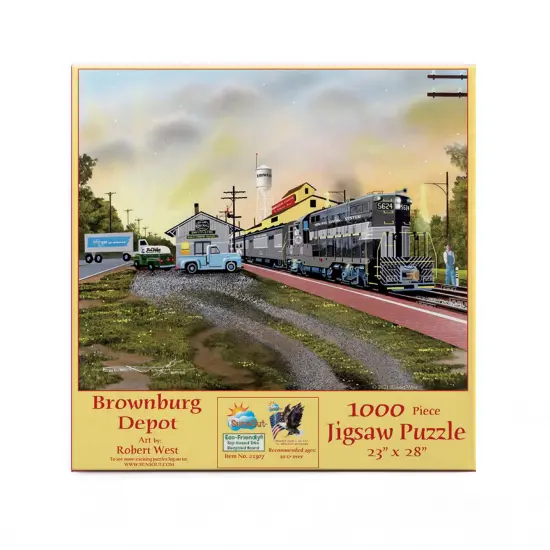 Sunsout Brownsburg Depot 1000 pc Jigsaw Puzzle 21307 {4}