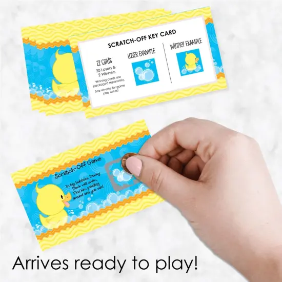 Big Dot of Happiness Ducky Duck - Baby Shower or Birthday Party Game Scratch Off Cards - 22 Count {3}