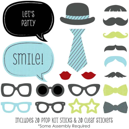 Big Dot of Happiness Dashing Little Man Mustache Party - Photo Booth Props Kit - 20 Count {3}