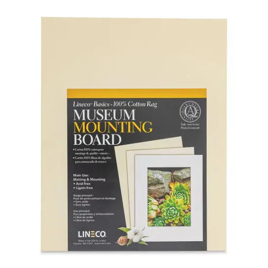 Lineco Cotton Rag Museum Mounting Boards - Pkg of 25, Cream, 8" x 10" {1}