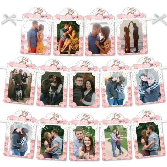 Big Dot of Happiness Bride Squad - DIY Rose Gold Bridal Shower or Bachelorette Party Decor - Picture Display - Photo Banner {1}