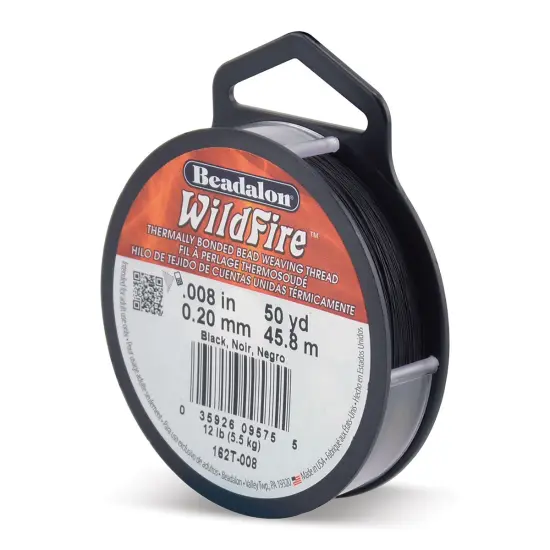 Beadalon WildFire Beading Thread - Black, 0.008", 50 yds {1}