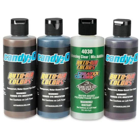 Createx Candy2O Auto Air Color - Sample Set of 4, 4 oz {2}