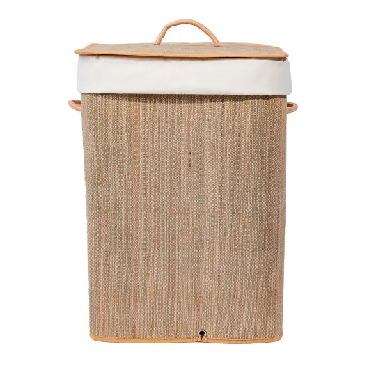 Collapsible Waterproof Laundry Hamper with Lid and Handles for Organizer, Clothes, Toy Durable Folder Washing Bin for Easy Carrying Bamboo {10}
