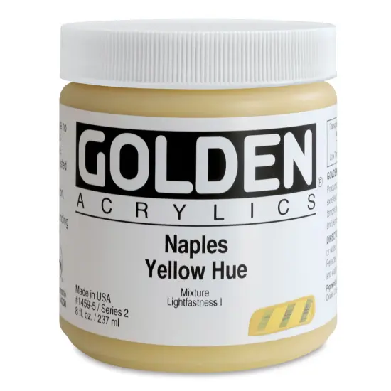Golden Heavy Body Artist Acrylics - Naples Yellow Historic Hue, 8 oz Jar {1}