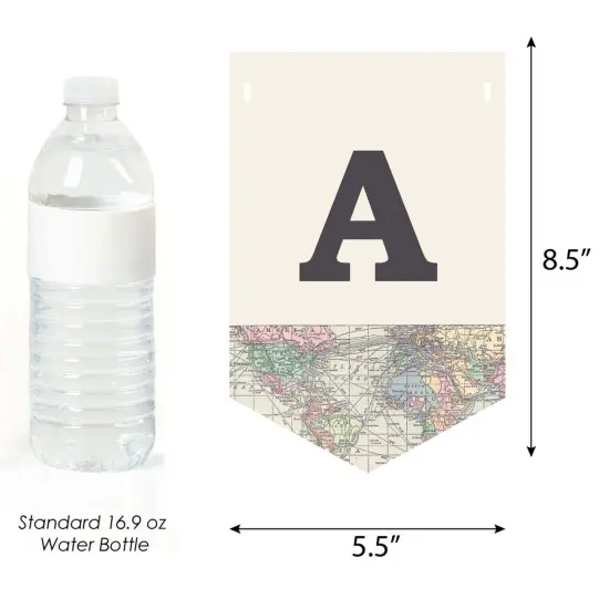 Big Dot of Happiness World Awaits - Travel Themed Party Bunting Banner - Map Party Decorations - Adventure Awaits {4}