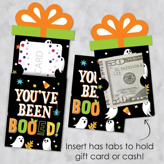 Big Dot of Happiness You've Been Booed - Ghost Halloween Party Money and Gift Card Sleeves - Nifty Gifty Card Holders - Set of 8 {4}
