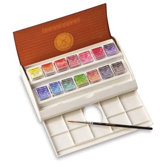 Sennelier French Artists' Watercolors - Set of 14, Travel, Half Pans {1}