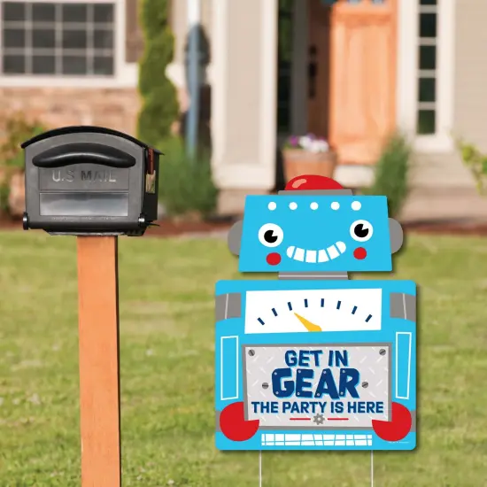 Big Dot of Happiness Gear Up Robots - Party Decorations - Birthday Party or Baby Shower Welcome Yard Sign {3}
