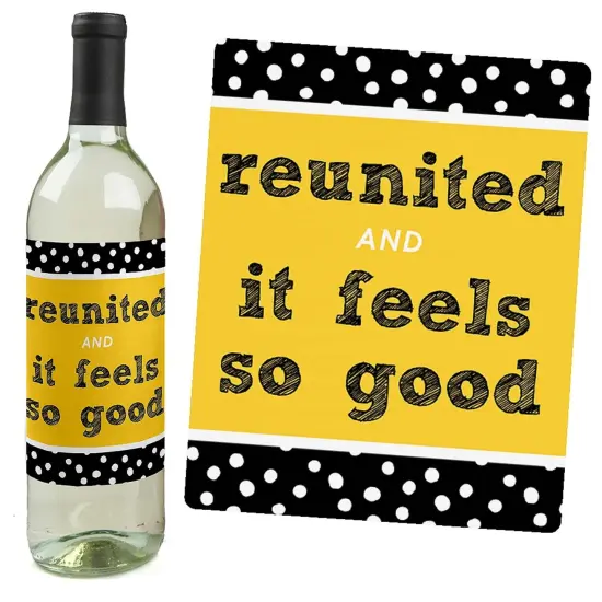 Big Dot of Happiness Class Reunion - Decorations for Women and Men - Wine Bottle Label Stickers - Set of 4 {6}