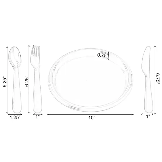 Reusable Cutlery Set of 4 Plastic Plates, Spoons, Forks and Knives for Baby and Toddlers {12}