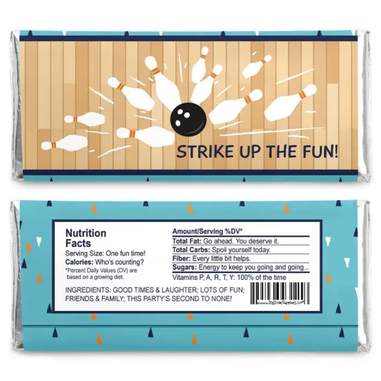 Big Dot of Happiness Strike Up the Fun - Bowling - Candy Bar Wrapper Baby Shower or Birthday Party Favors - Set of 24 {3}
