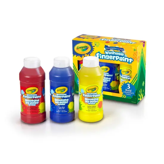 Crayola Washable Finger Paint 8oz 3/Pkg-Primary {6}