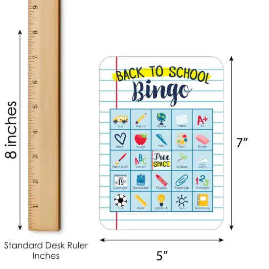 Big Dot of Happiness Back to School - Picture Bingo Cards and Markers - First Day of School Classroom Activities Bingo Game - Set of 18 {6}