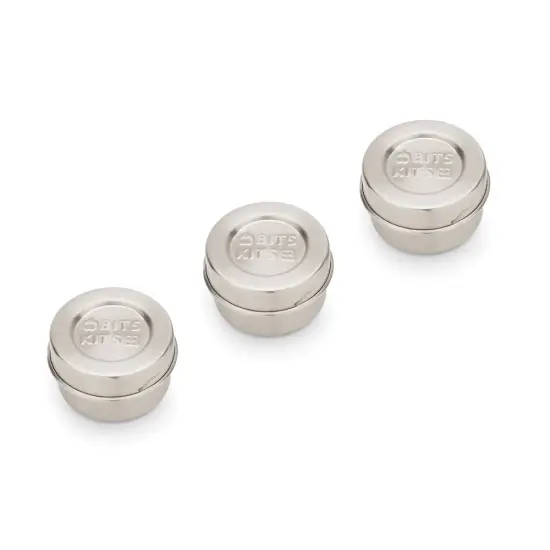Fox Run 20804 Stainless Steel Condiment Containers with Lids Set of 3 {1}