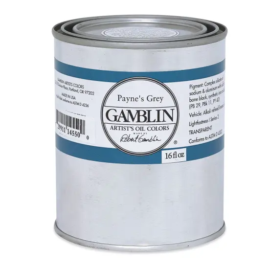 Gamblin Artist's Oil Color - Paynes Grey, 16 oz Can {1}