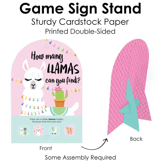 Big Dot of Happiness Whole Llama Fun - Llama Fiesta Baby Shower or Birthday Party Scavenger Hunt - 1 Stand and 48 Game Pieces - Hide and Find Game {7}