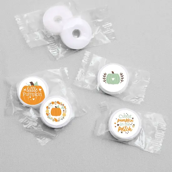Big Dot of Happiness Little Pumpkin - Fall Birthday Party or Baby Shower Round Candy Sticker Favors - Labels Fits Chocolate Candy (1 sheet of 108) {4}