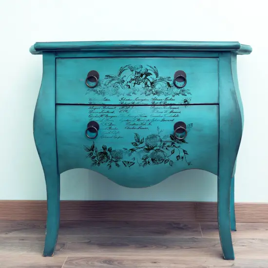 Redesign Decor Clear-Cling Stamps - Floral Script 12"x12" {2}