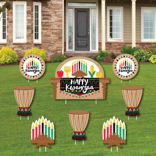 Big Dot of Happiness Happy Kwanzaa - Yard Sign and Outdoor Lawn Decorations - Party Holiday Yard Signs - Set of 8 {1}