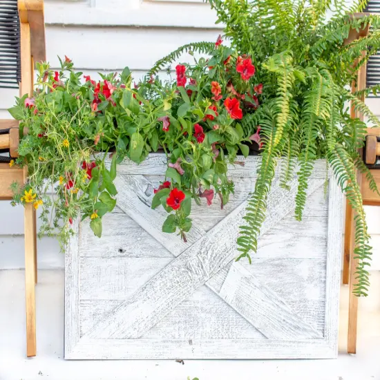 Farmhouse Deluxe 22.5 x 14.5, 30 in. Diameter, Decorative Planter Box Collar Grey {10}