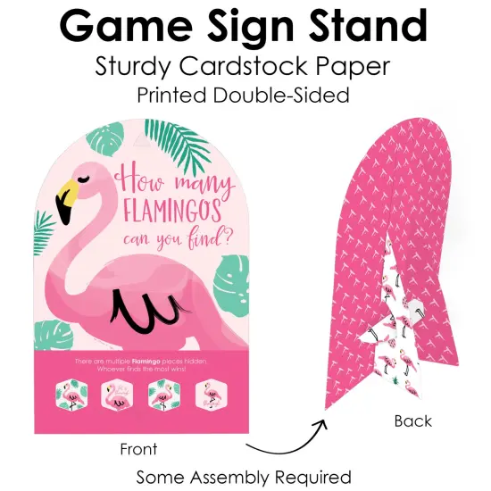 Big Dot of Happiness Pink Flamingo - Tropical Summer Party Scavenger Hunt - 1 Stand and 48 Game Pieces - Hide and Find Game {7}