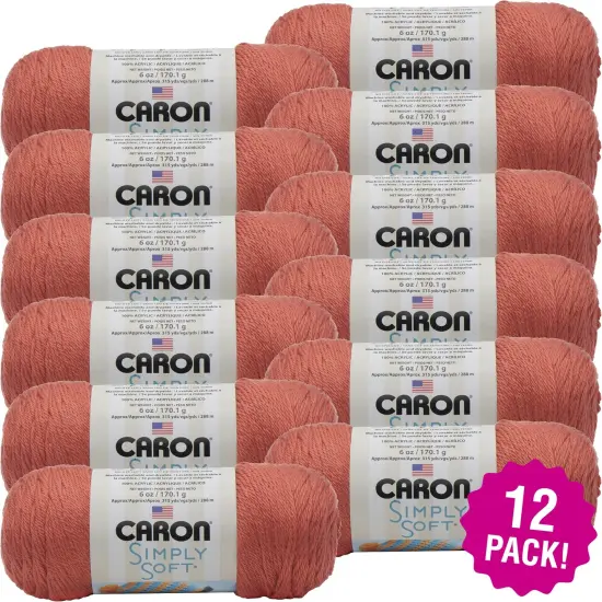 Multipack of 12 - Caron Simply Soft Solids Yarn-Persimmon {1}