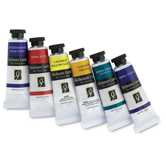 Richeson Casein Paint the Shiva Series - Theory Set, Set of 6 colors, 37 ml tubes {2}