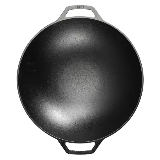 Lodge Cast Iron Cooking Wok, L14W, Bowl Shaped, Retains Heat, Wide 14 inch Top x 6 inch Base {3}